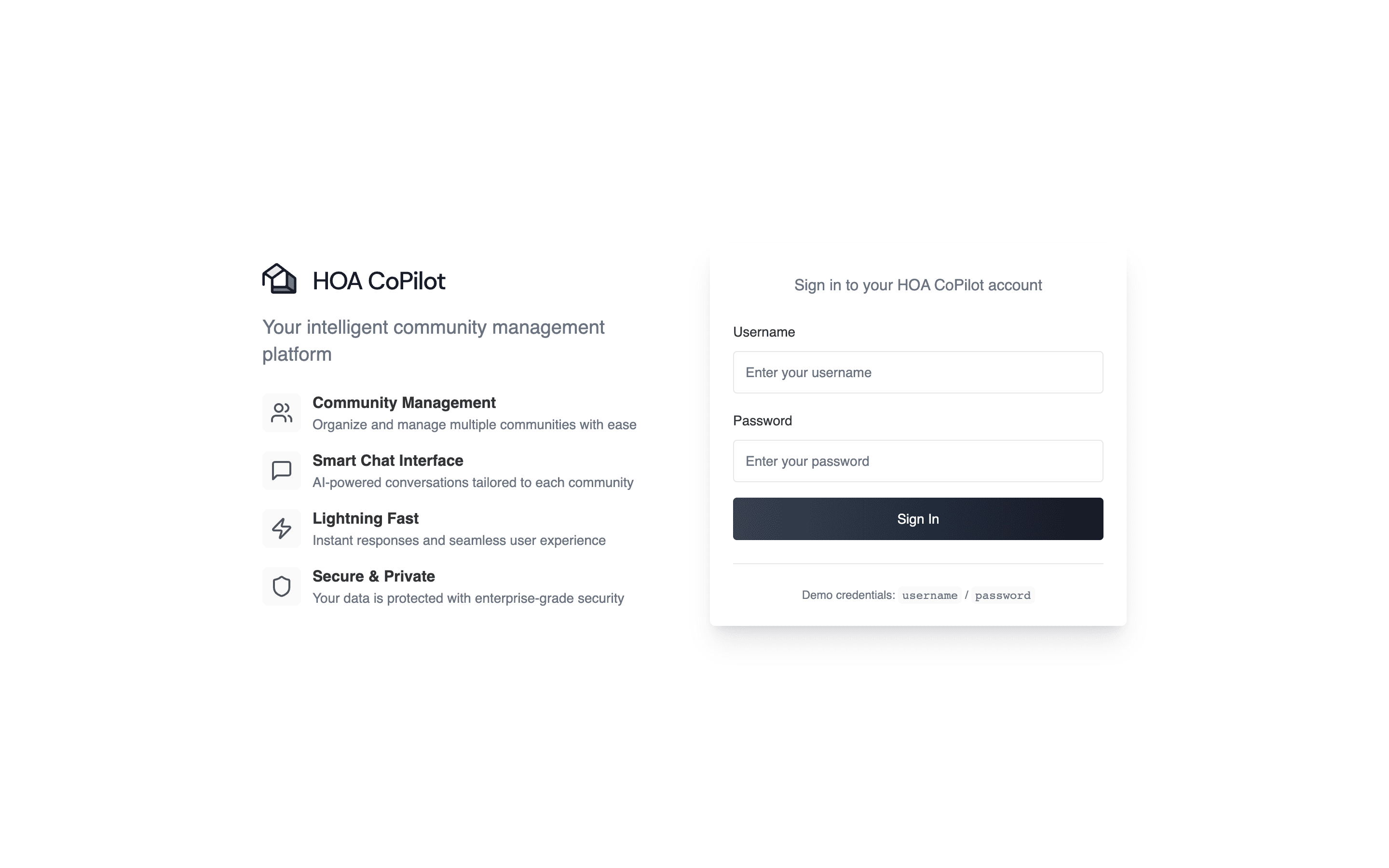 Desktop sign-in page with product highlights