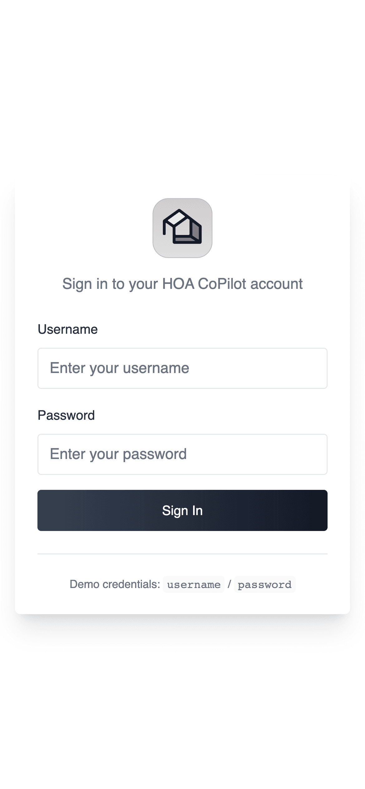 Sign-in screen on a phone